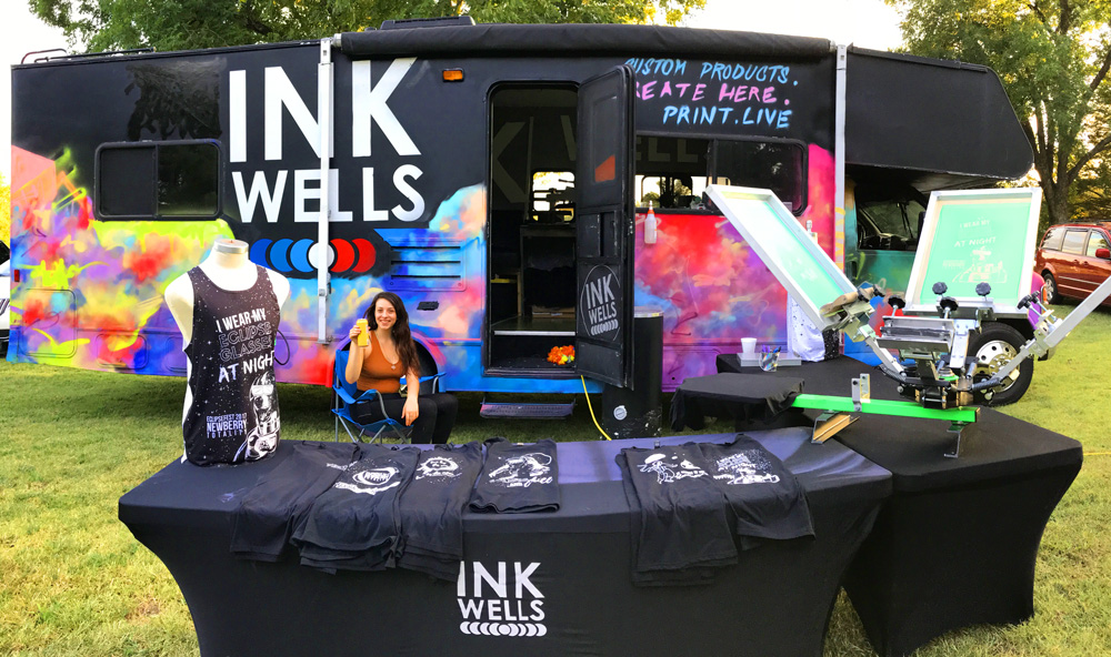 Mobile Printing Bus and on site screen printing | Ink Wells